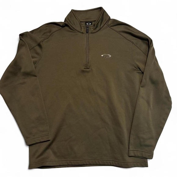 Oakley Tops - Oakley Women's Small Quarter Zip Fleece Sweatshirt Mock Neck Green